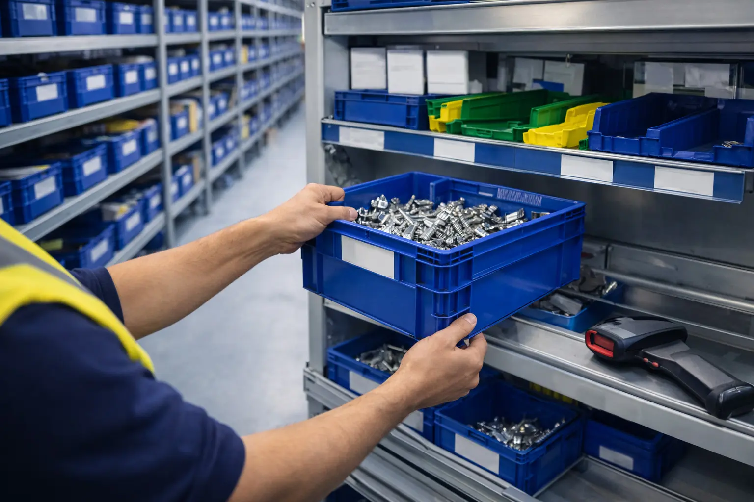 Zuverlässige Versorgung und Nachschubsteuerung durch Kanban oder Min-Max-Logik.