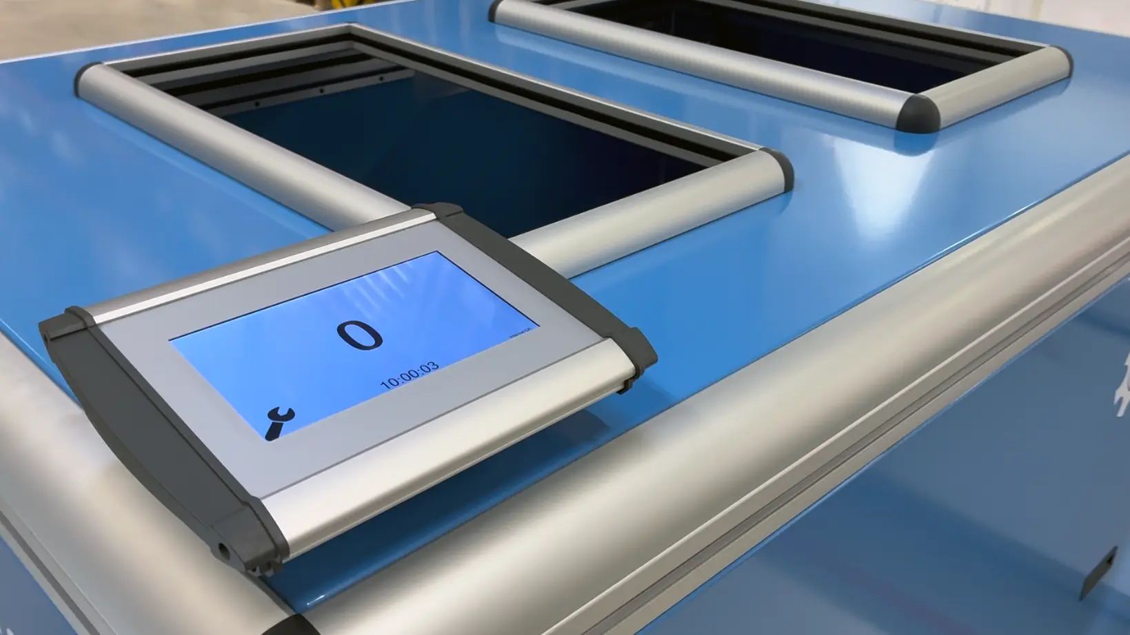 Intuitives Bedienpanel der ComforBox für die einfache Steuerung der C-Teile-Logistik.