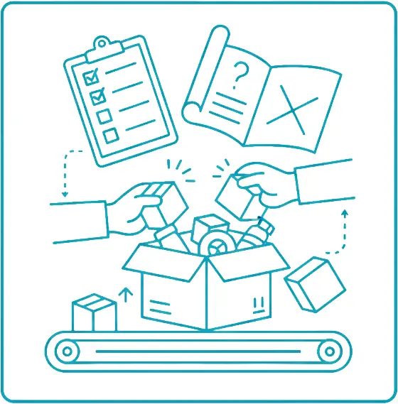 Grafik zu Fehlerrisiken bei der manuellen Kommissionierung von Montage-Sets