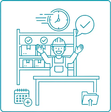Illustration zur Zeitersparnis: Keine manuelle Suche und Zusammenstellung von Kleinteilen mehr nötig
