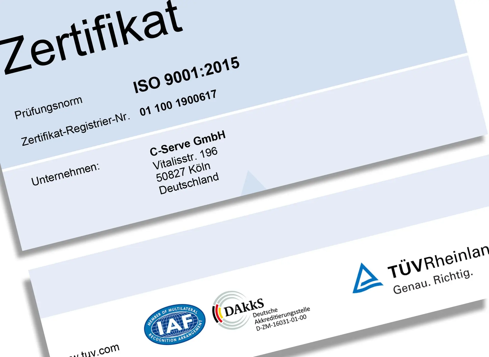 Höchste Standards im C-Teile-Management. C-SERVE ist nach ISO 9001 zertifiziert. Erfahren Sie mehr über unser Qualitätsmanagement und unsere Prozesse.