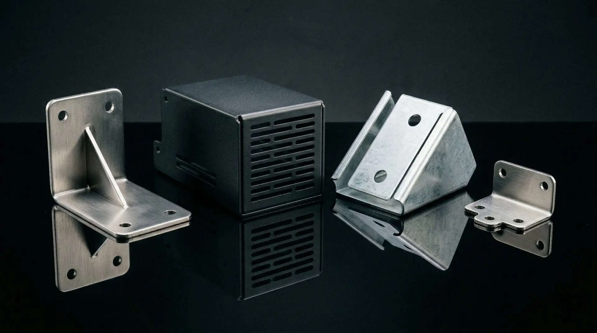 Laser-Biegeteile aus Edelstahl und verzinktem Stahl – lasergeschnittene und gekantete Winkel, Gehäuse und Konsolen nach Zeichnung | C-SERVE
