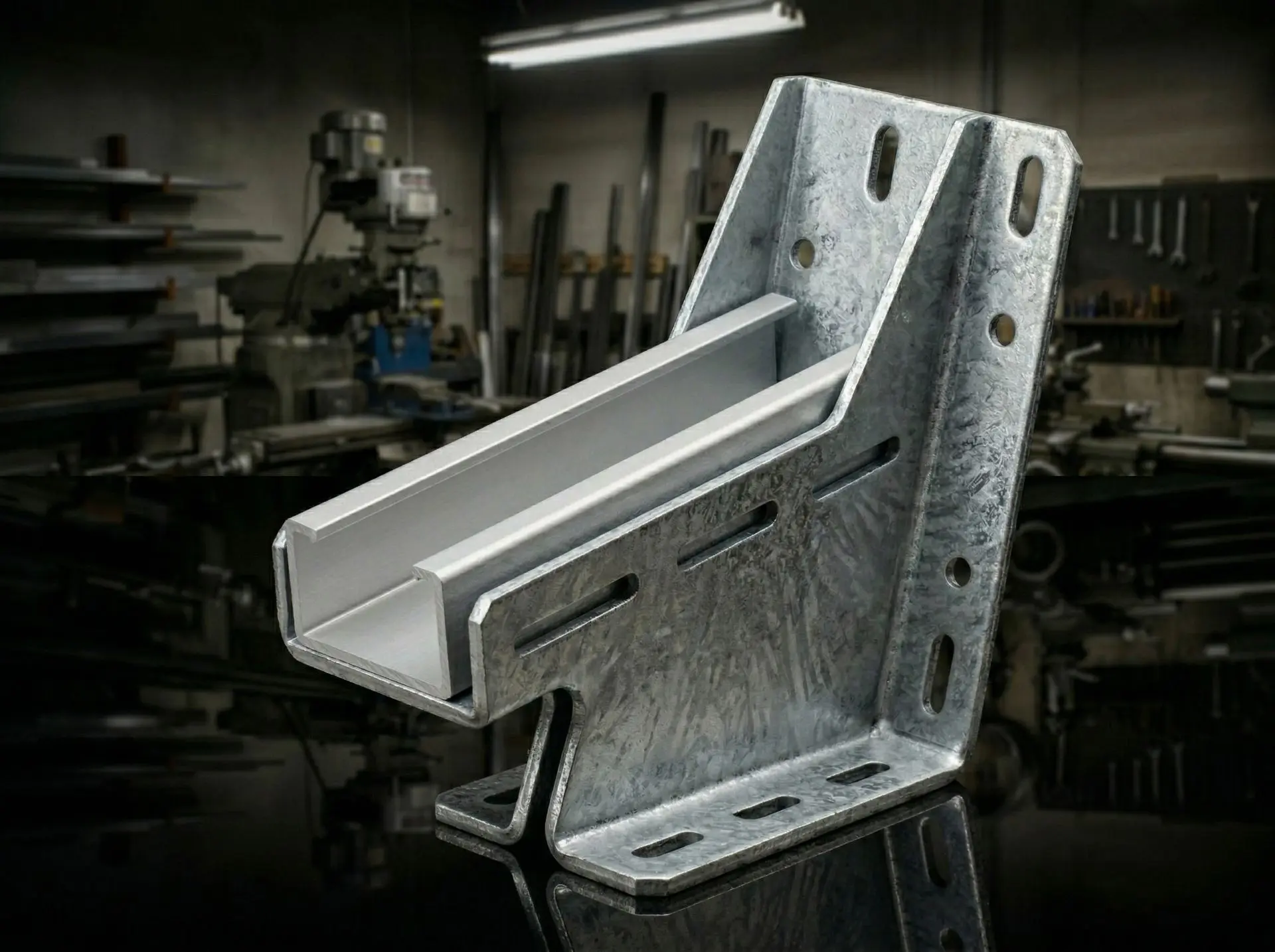 Wandkonsolen und Halterungen aus verzinktem Stahl – Kantteile nach Kundenwunsch | C-SERVE