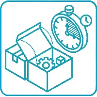 Grafik zu neutralen Umkartons ohne Beschriftung, die im Wareneingang geöffnet werden müssen