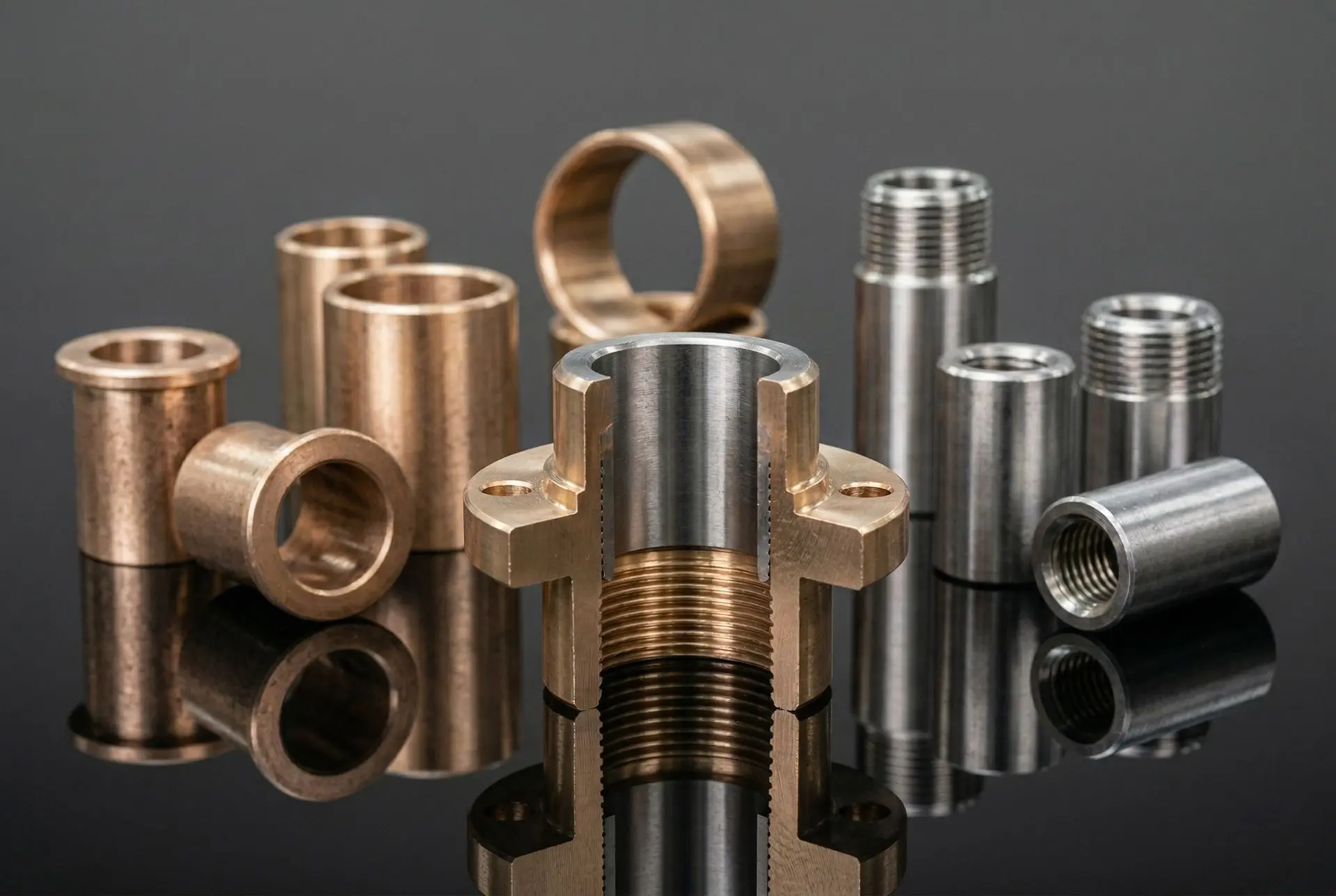 Buchsen & Hülsen nach Zeichnung | C-SERVE Gleitbuchsen und Flanschbuchsen aus Bronze und Stahl – Drehteil-Hülsen für Lager und Führungen | C-SERVE