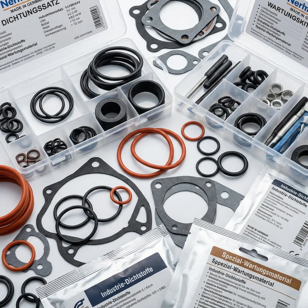 Wartungsmaterialien & Dichtungen - Präzision Made in Germany | C-SERVE Wartungsmaterialien und Dichtungen - Hochwertige O-Ringe, Dichtungen und Wartungs-Ersatzteile nach DIN und ISO Standard für sichere Maschinen